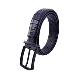 Par�a Desenli Siyah Deri