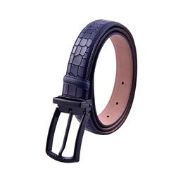 Par�a Desenli Lacivert Deri